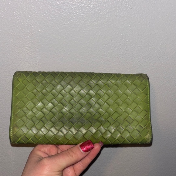 Bottega Venetia Green Woven Leather wallet - Picture 5 of 13